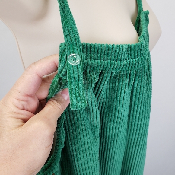 BDG Georgie Corduroy Overall green size XS NEW - Picture 9 of 13
